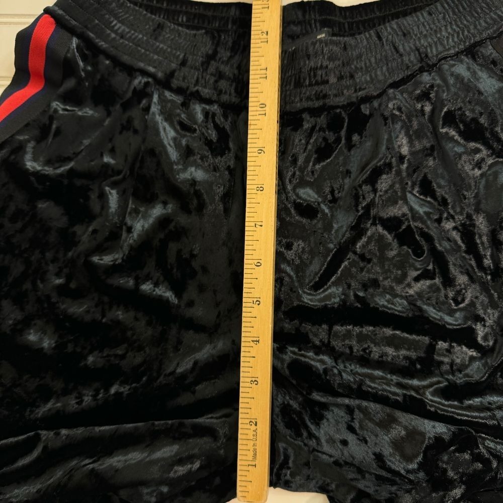 Zara Basic Jogger Women's Black Small‎ Stripe Crushed Velvet Stripe Joggers - Picture 7 of 13